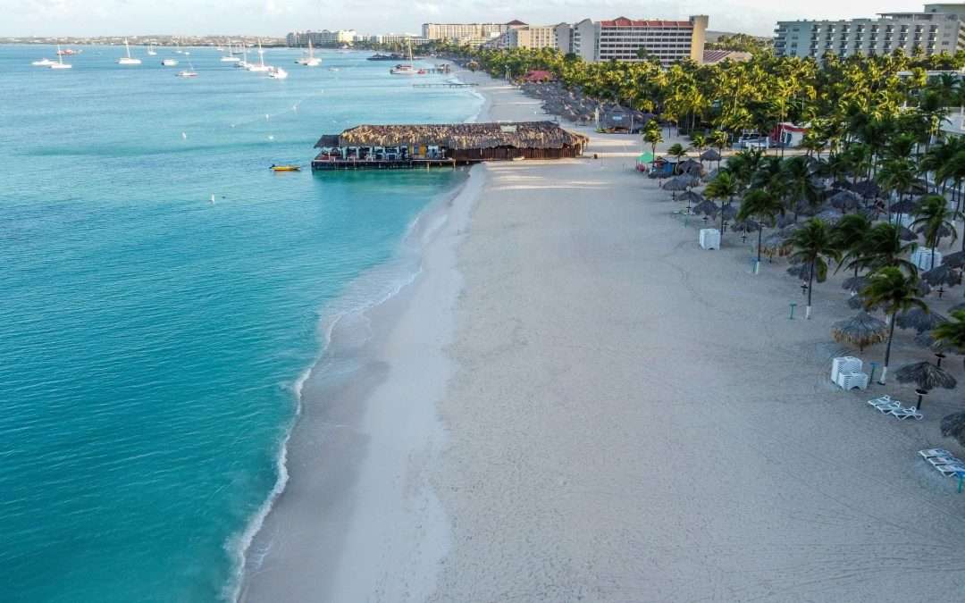 Aruba beach from above