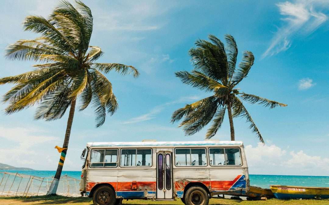 Bus near the ocean