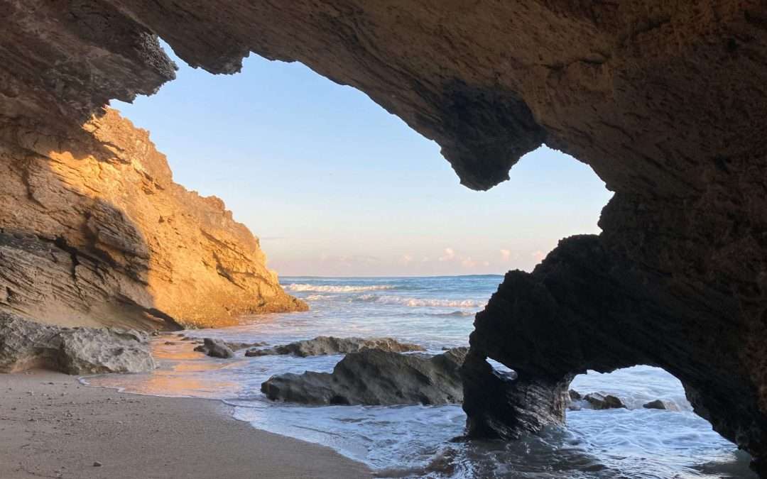 Coastal cave right on beach