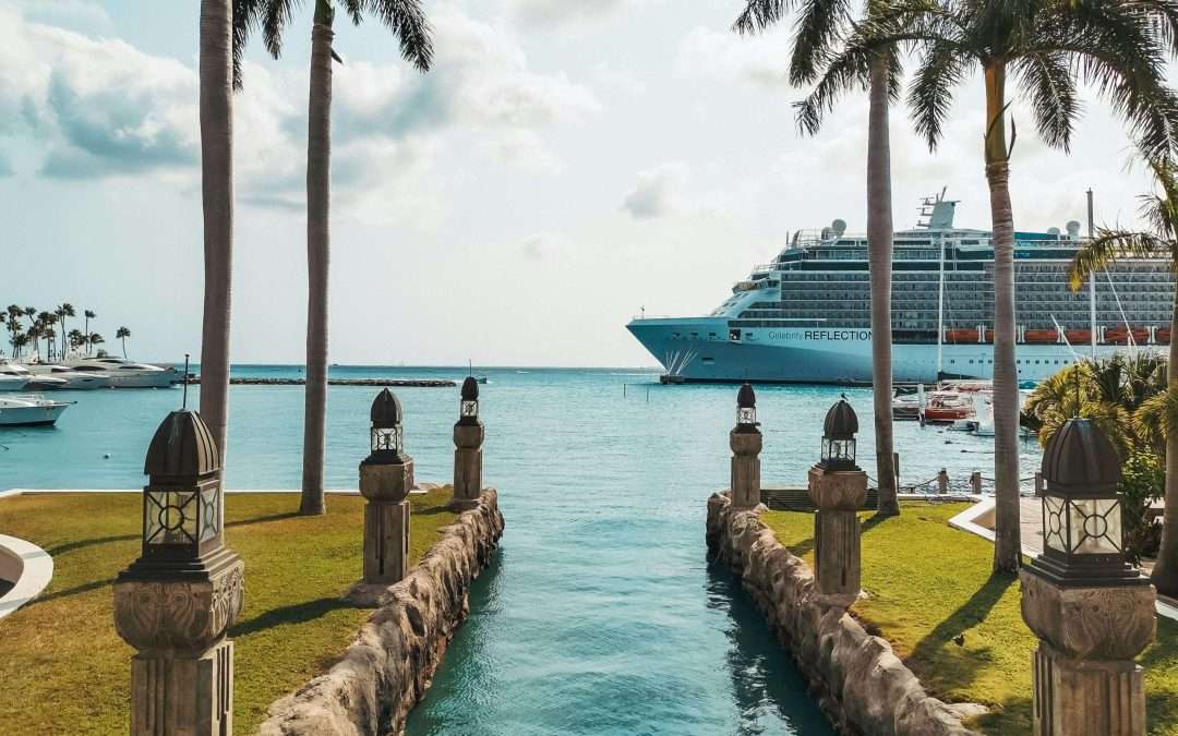 Cruise ship near the bay