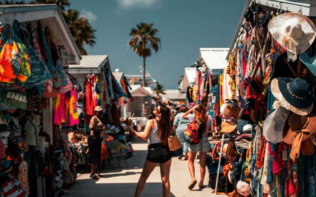 Street market in Caribbean